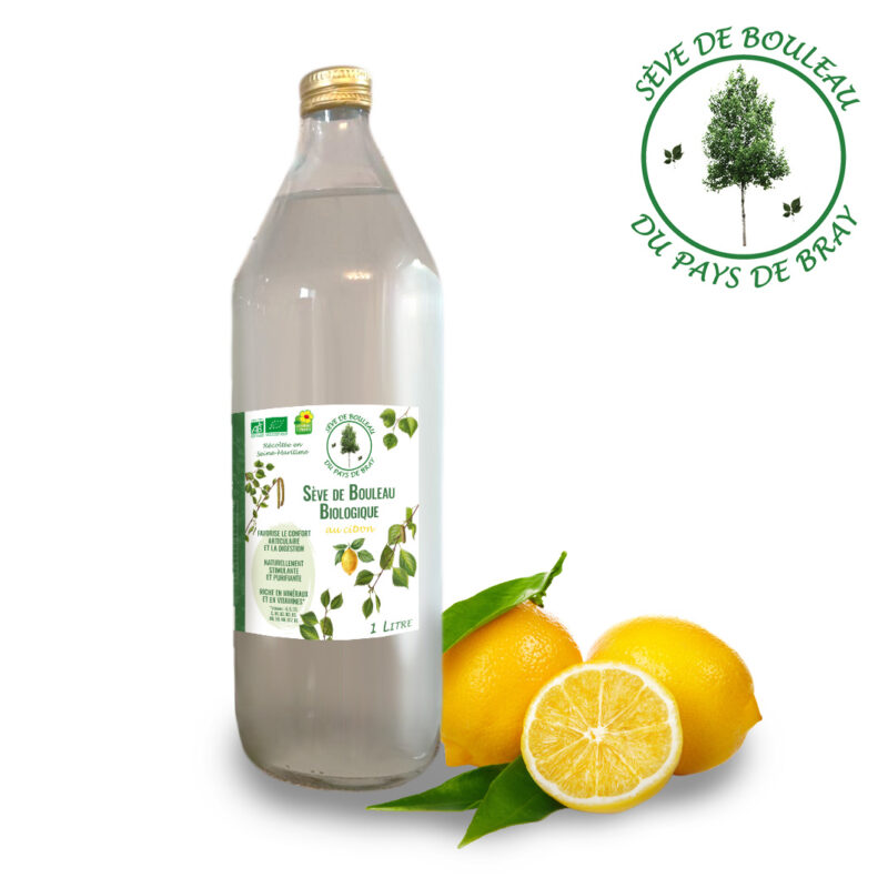 bouteille 1 L sève bouleau bio nature citron